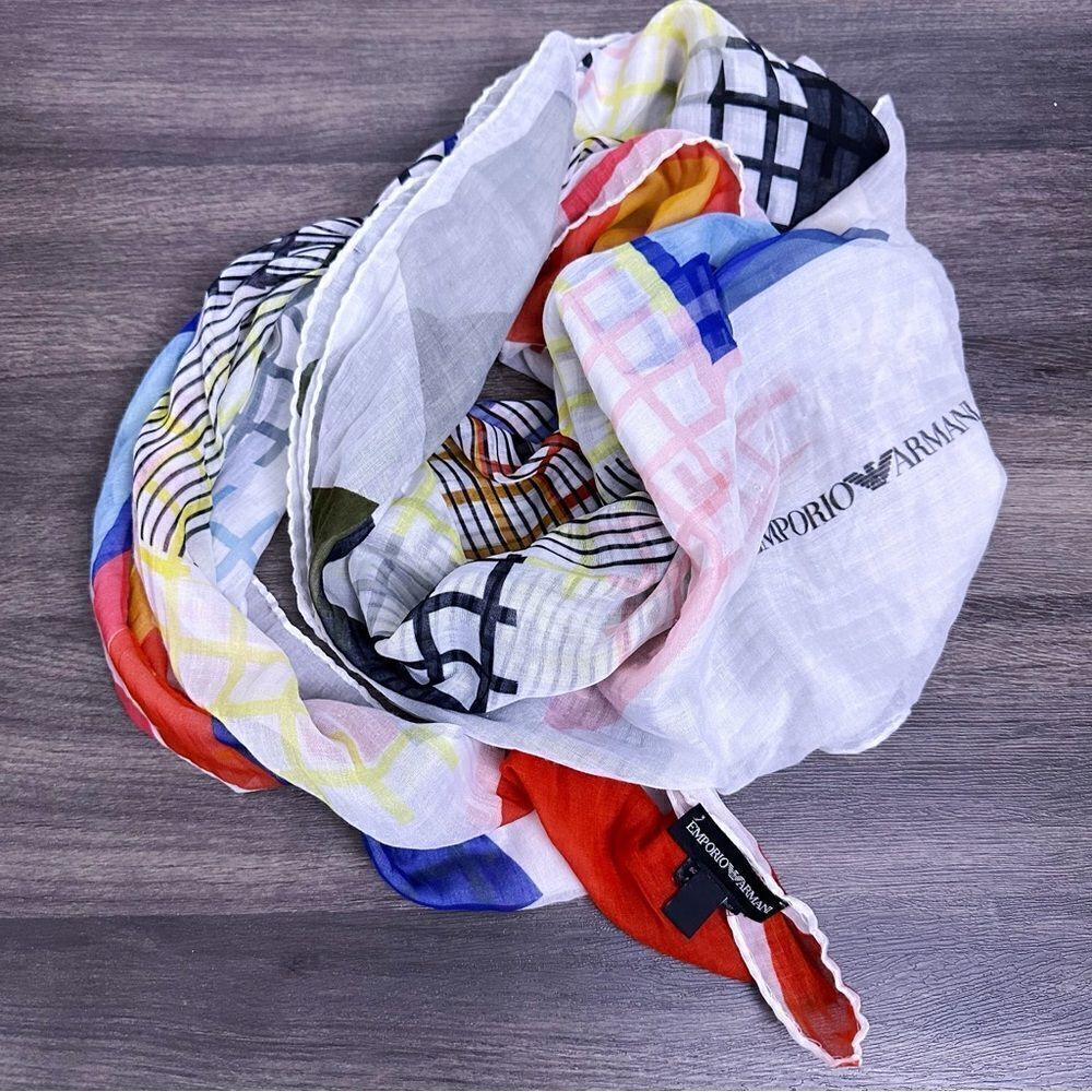 ᴇᴜᴄ ᴇᴍᴘᴏʀɪᴏ ᴀʀᴍᴀɴɪ ꜱɪʟᴋ/ᴄᴏᴛᴛᴏᴍ ʙʟᴇɴᴅ ʟɪɢʜᴛᴡᴇɪɢʜᴛ ɢᴇᴏᴍᴇᴛʀɪᴄ ꜱᴄᴀʀꜰ ꜰᴏᴜʟᴀʀᴅ - Picture 17 of 17